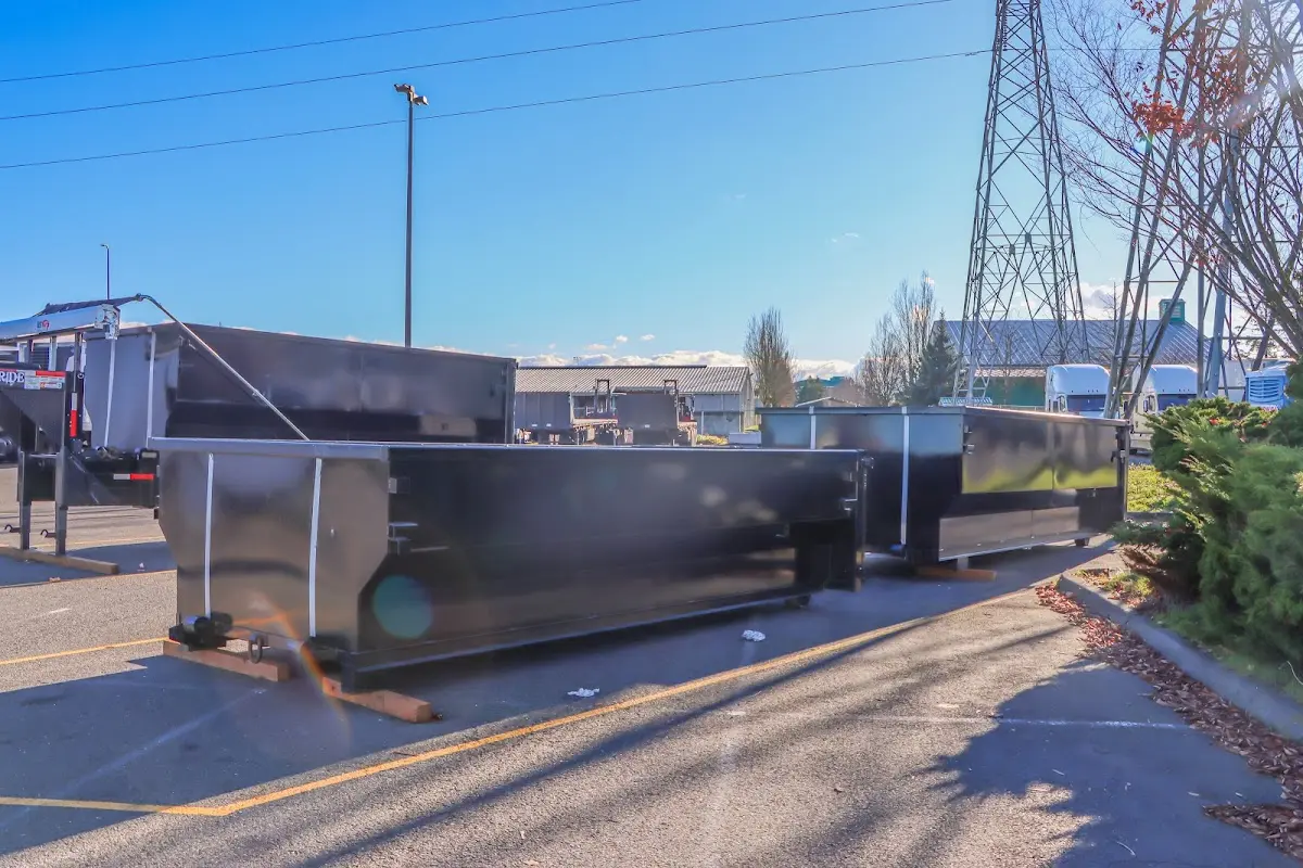 Roll-off dumpster ready for waste disposal at job site for 8 Yard Dumpster Rental in Templeton